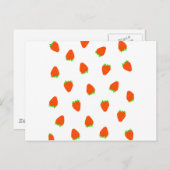 Carte Postale motif à fraise (Devant / Derrière)