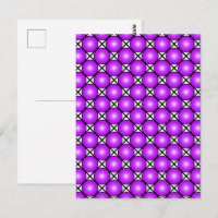 Motif à pois rose magenta sur fond quadrillé noir