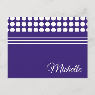 Carte Postale Motif à pois sur violet ultra