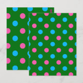 Carte Postale Motif à pois vert rose bleu (Devant / Derrière)