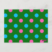 Carte Postale Motif à pois vert rose bleu (Dos)