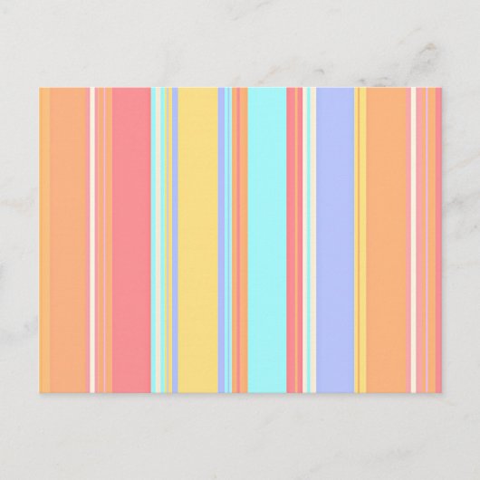 Carte Postale Motif à rayures pastel (Devant)