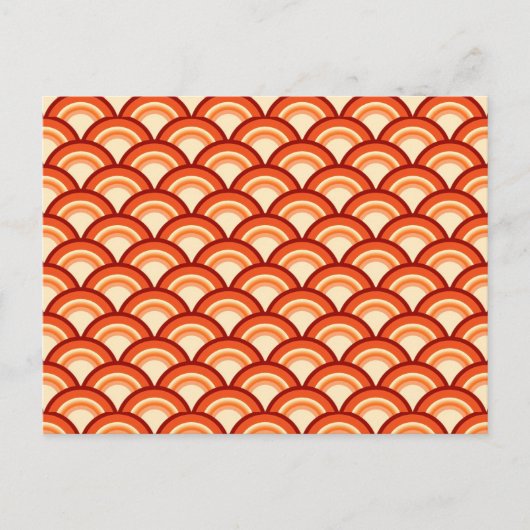 Carte Postale Motif à vagues Art déco - mandarine orange (Devant)