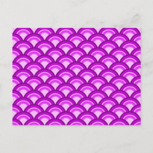 Carte Postale Motif à vagues Art déco - violet et orchidée