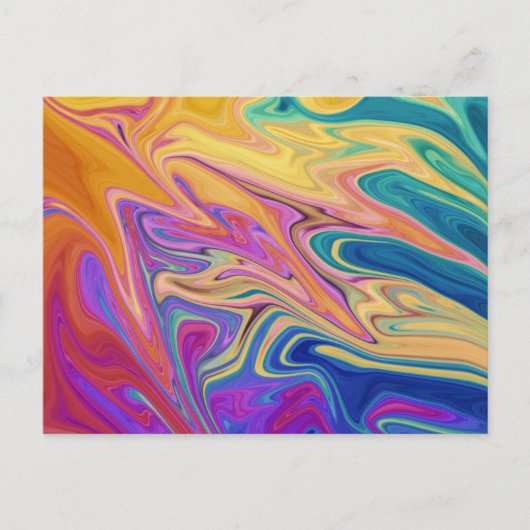 Carte Postale Motif abstrait coloré (Devant)