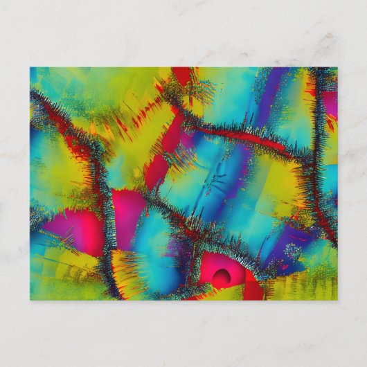 Carte Postale Motif Abstrait coloré (Devant)