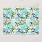 Carte Postale Motif Abstrait de palmier aquarelle (Devant)