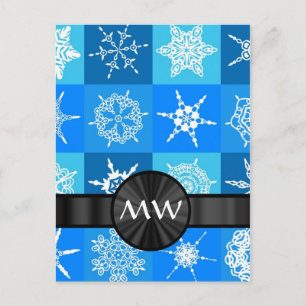 Carte Postale Motif abstrait du flocon bleu