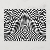 Carte Postale motif Abstrait en noir et blanc à damiers (Devant)