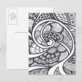 Carte Postale Motif Abstrait En Style Doodle Zen (Devant / Derrière)