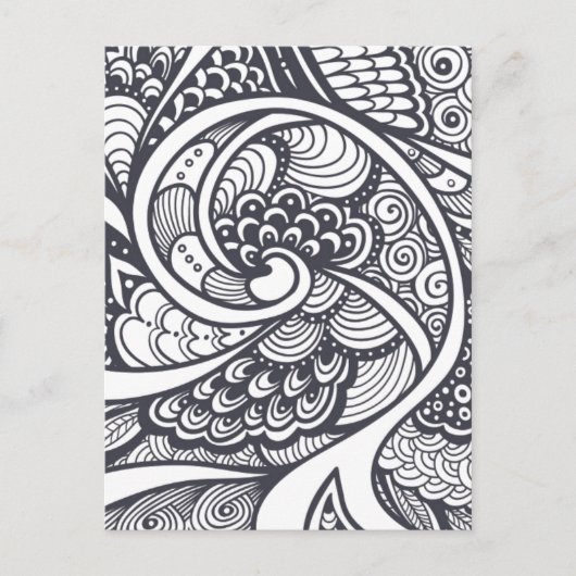 Carte Postale Motif Abstrait En Style Doodle Zen (Devant)