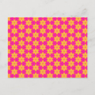 Carte Postale Motif Abstrait rose et jaune vif