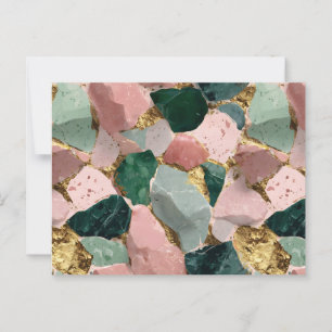 Carte Postale Motif Abstrait Terrazzo avec accents Gold