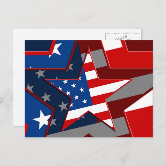 Carte Postale Motif américain, ZSSG (Devant / Derrière)