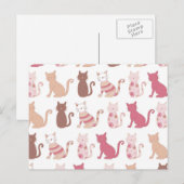 Carte Postale Motif Amoureux des chats rétro (Devant / Derrière)