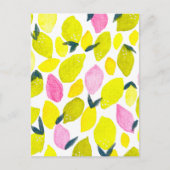 Carte Postale Motif aquarelle de citron (Devant)