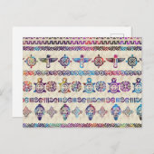 Carte Postale Motif Aquarelle douce Maya / Aztec (Devant / Derrière)