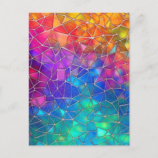 Carte Postale Motif arc-en-ciel en verre tendu (Devant)