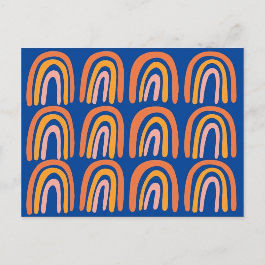 Carte Postale Motif arc-en-ciel rose orange bleu doux (Devant)