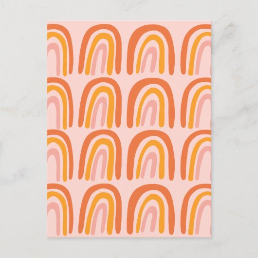 Carte Postale Motif arc-en-ciel rose orange jaune doux (Devant)