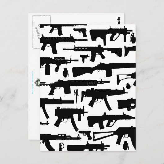 Carte Postale Motif armes (Devant / Derrière)