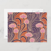 Carte Postale Motif Art déco orange (Devant / Derrière)