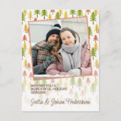 Carte Postale Motif artistique d'arbre résineux rustique simple  (Devant)