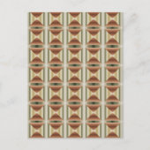 Carte Postale Motif artistique rayé de couleurs marron, vert et (Devant)