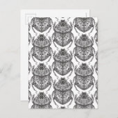 Carte Postale Motif Avec Doodle À Main (Devant / Derrière)