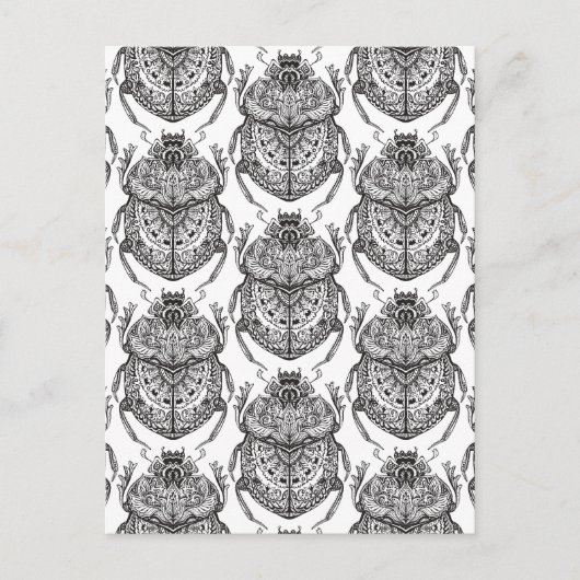 Carte Postale Motif Avec Doodle À Main (Devant)