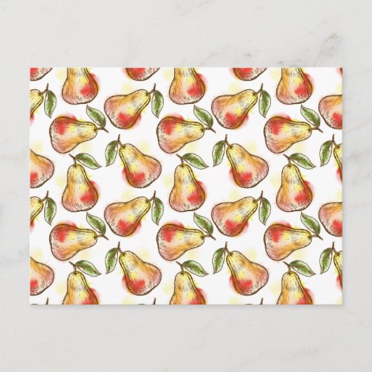Carte Postale Motif avec poire (Devant)