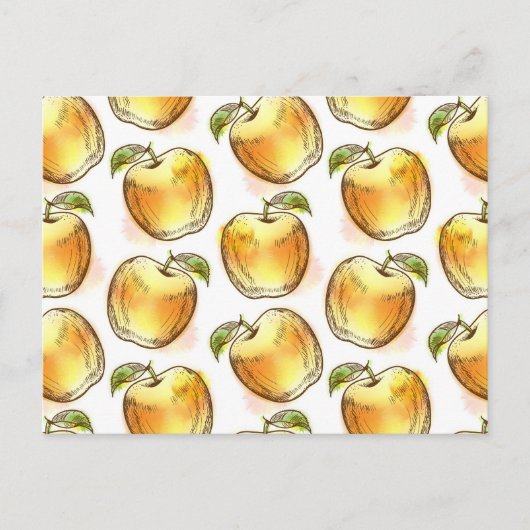 Carte Postale Motif avec pomme jaune (Devant)
