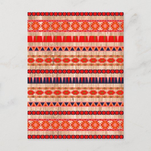 Carte Postale Motif aztèque moderne sur bois (Devant)