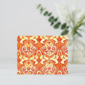 CARTE POSTALE MOTIF BEAU - ROUGE & ORANGE (Debout devant)