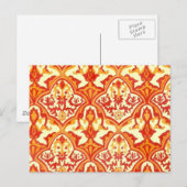 CARTE POSTALE MOTIF BEAU - ROUGE & ORANGE (Devant / Derrière)