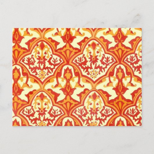 CARTE POSTALE MOTIF BEAU - ROUGE & ORANGE (Devant)