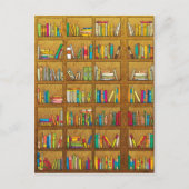 Carte Postale motif bibliothèque (Devant)