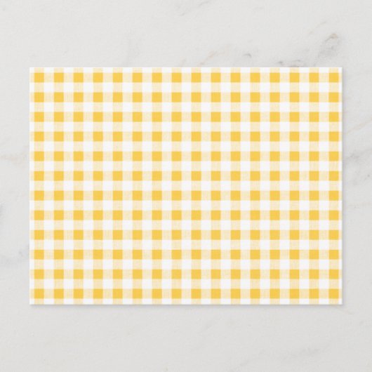Carte Postale Motif blanc En vichy jaune (Devant)