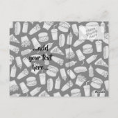 Carte Postale Motif blanc pour icônes de restauration rapide (Dos)