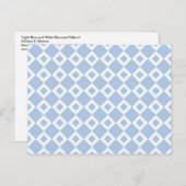 Carte Postale Motif bleu clair et diamant blanc (Devant / Derrière)