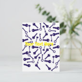 Carte Postale Motif bleu clé (Debout devant)