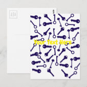 Carte Postale Motif bleu clé (Devant / Derrière)