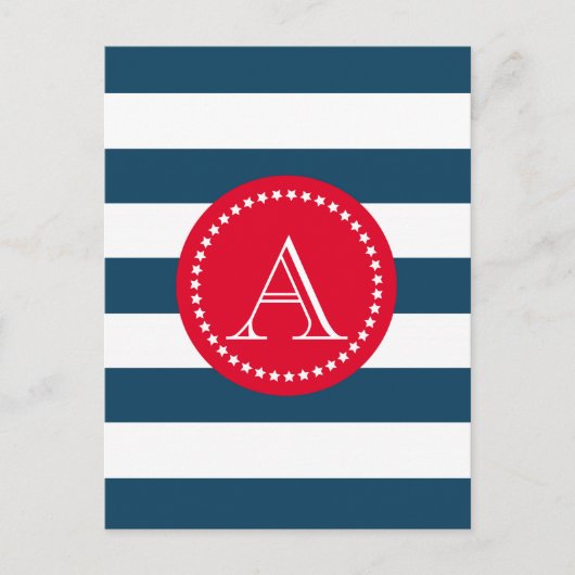 Carte Postale Motif bleu et blanc (Devant)