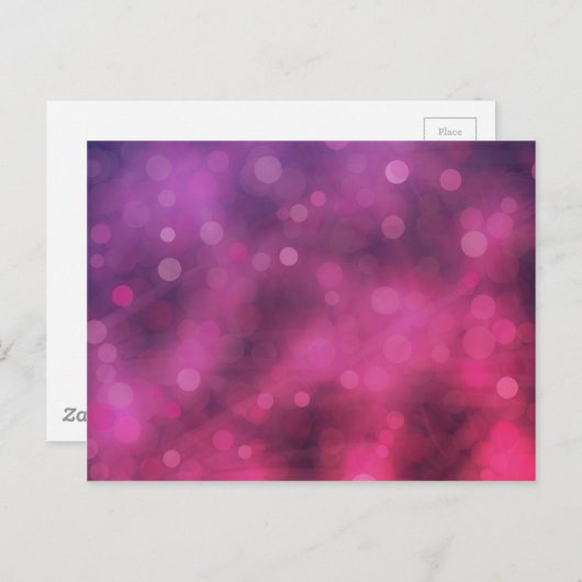 Carte Postale Motif Bokeh rose et violet (Devant / Derrière)