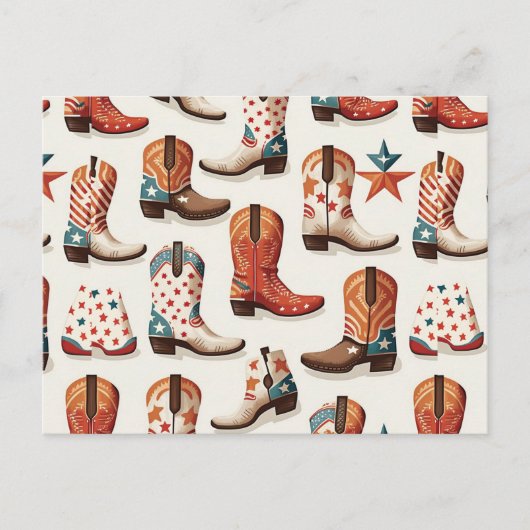 Carte Postale Motif bottes Cowboy (Devant)