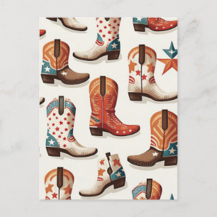 Carte Postale Motif bottes Cowboy