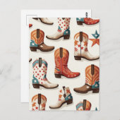 Carte Postale Motif bottes Cowboy (Devant / Derrière)