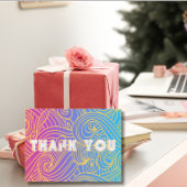 Carte Postale Motif Bouclé Dessiné à la Main Abstrait