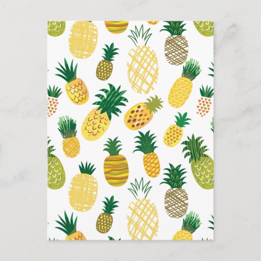 Carte Postale Motif branché à l'ananas (Devant)
