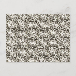 Carte Postale Motif brillant Argent Celtique Noeuds Spiral brill